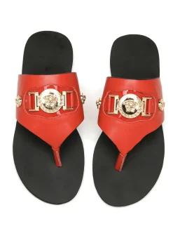 VERSACE Slides & Slippers Calfskin (Red-Black) EU35-43 A50202607050692