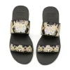 VERSACE Slides & Slippers Leather (Black-Gold-Blue) EU35-43 A60202607050703