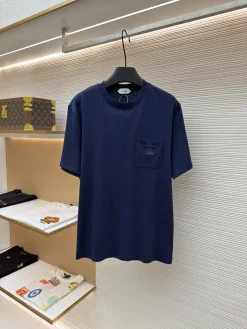 VERSACE T-shirts & Vests Combed Cotton (Navy) S-M-L-XL A15202607120576