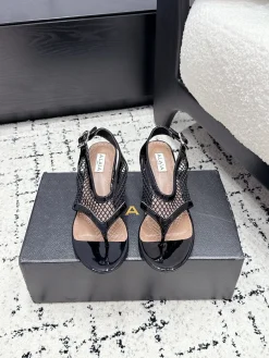 ALAIA Sandals Patent Leather & Mesh EU35-41 B60202608030558