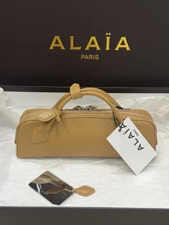Alternative view of ALAIA Shoulder Bags Calfskin Leather (Tan) 31X10X7CM G00202608100416