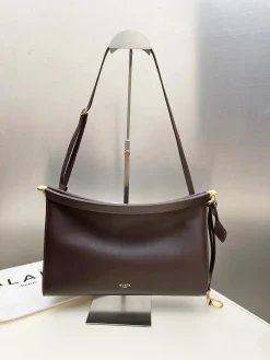 ALAIA Shoulder Bags Leather (Brown-Gold) 30X21X9CM G30202608100430