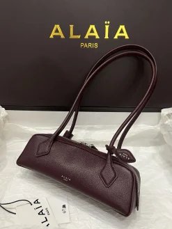 Alternative view of ALAIA Shoulder Bags Leather (Burgundy-Silver) 27X9X8CM G20202608100424
