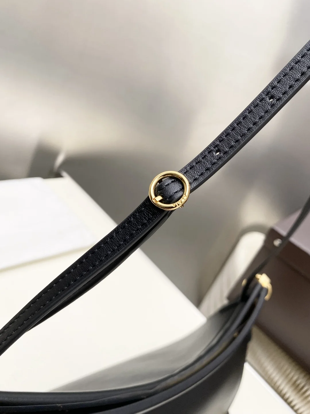 ALAIA Shoulder Bags Leather Suede (Black-Gold) 30X21X9CM G30202608100377 - Image 6