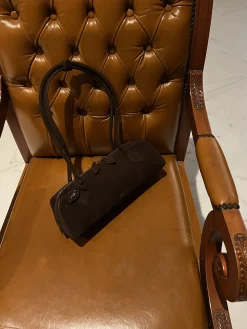 Alternative view of ALAIA Shoulder Bags Suede (Brown-Silver) 33X10X11 G80202608100426