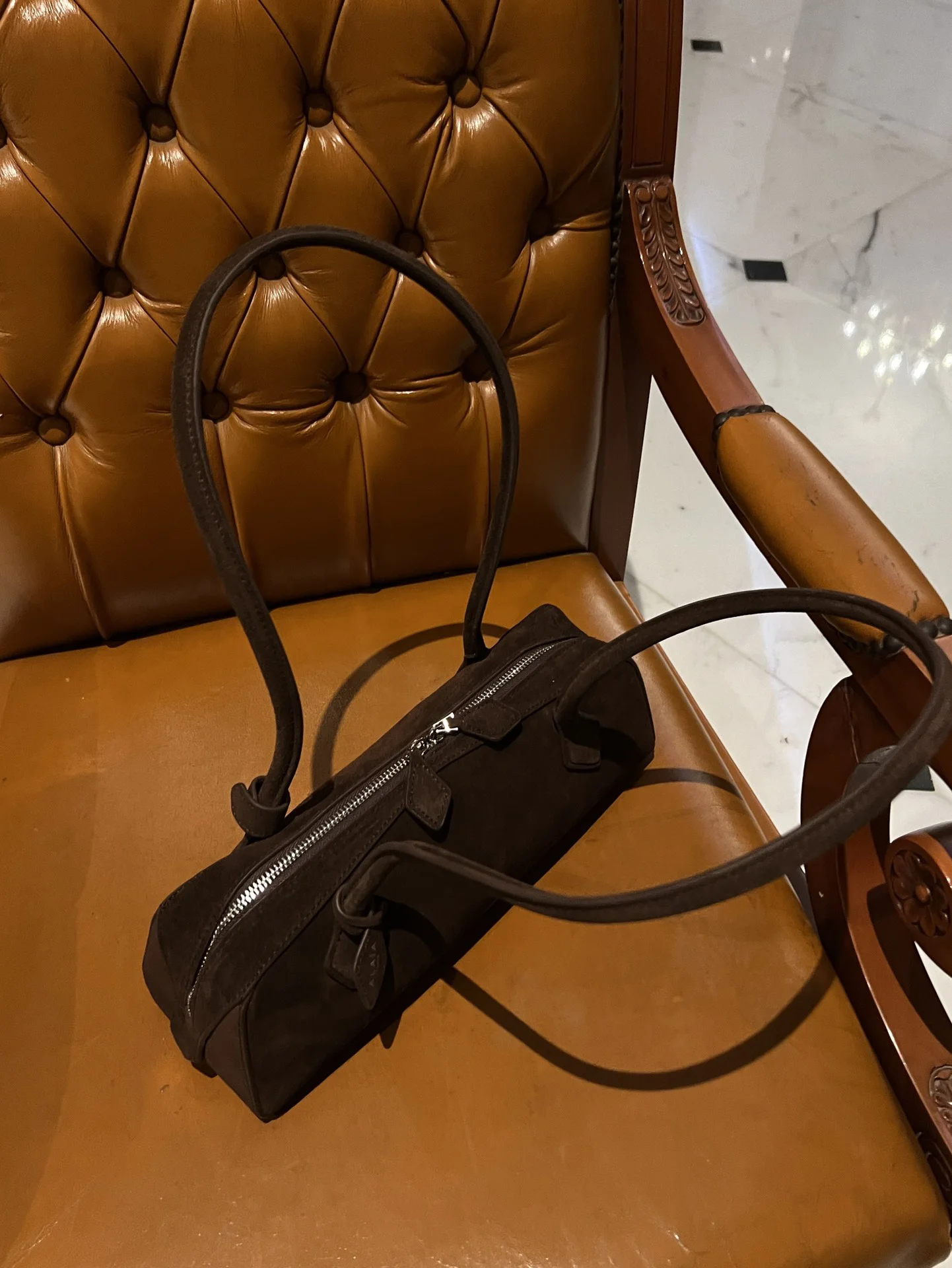 ALAIA Shoulder Bags Suede (Brown-Silver) 33X10X11 G80202608100426 - Image 7