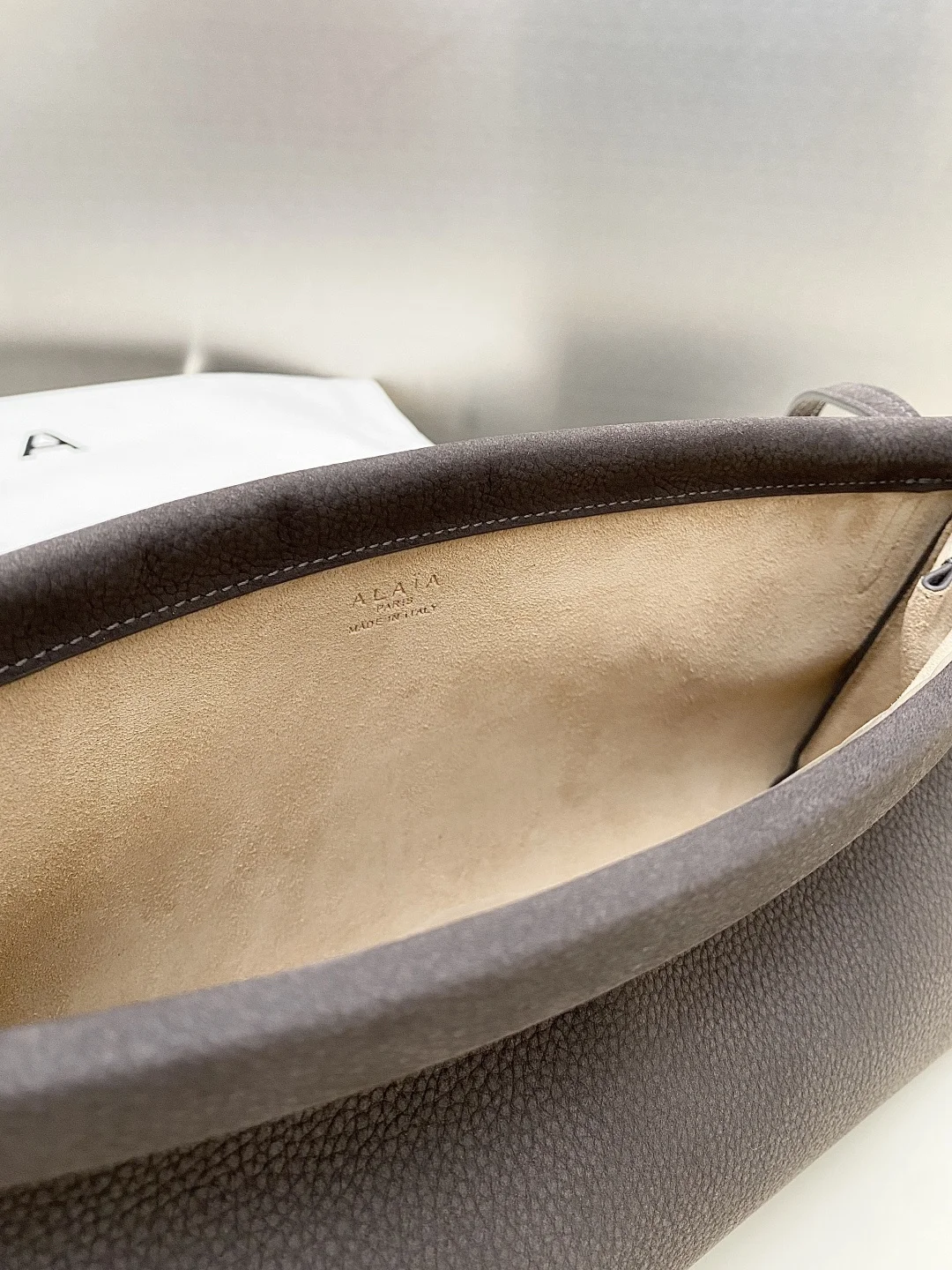 ALAIA Shoulder Bags Suede Leather (Brown-Silver) 30X14X9CM G00202608100394 - Image 9