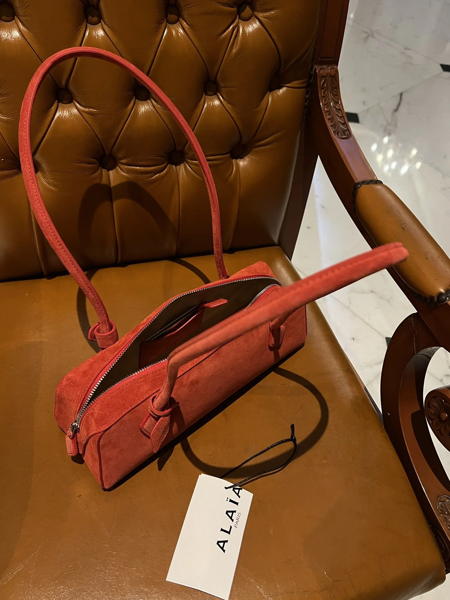 ALAIA Shoulder Bags Suede (Red) 33X10X11 G80202608100423 - Image 7
