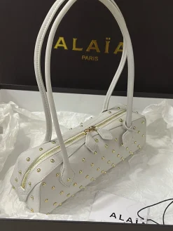 Alternative view of ALAIA Shoulder Bags Suede (White-Gold) 33X10X11 H00202608100418