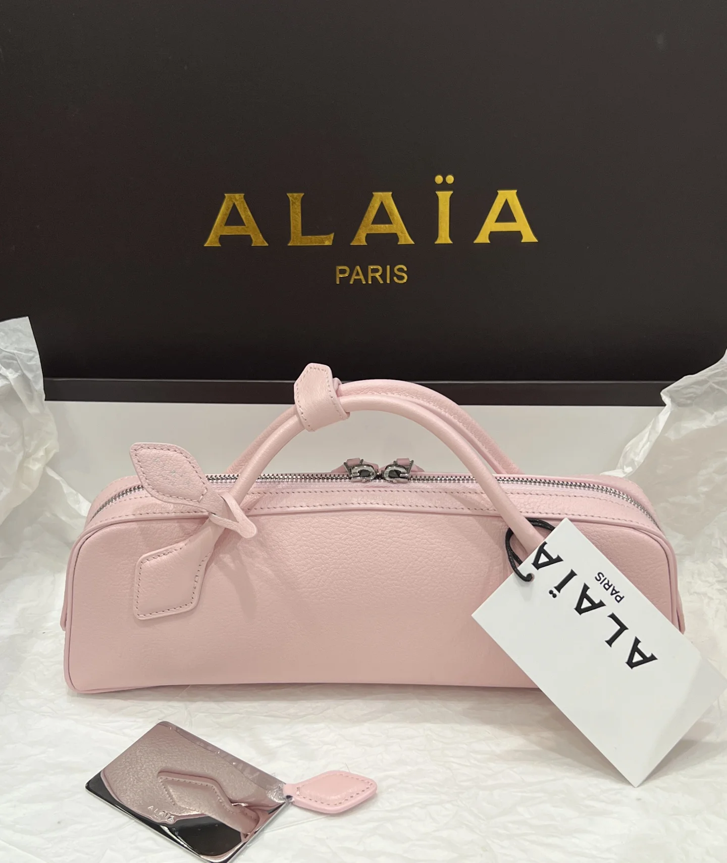 ALAIA Top Handle Bags Calf Leather (Pink) 31X10X7CM G00202608100402 - Image 2