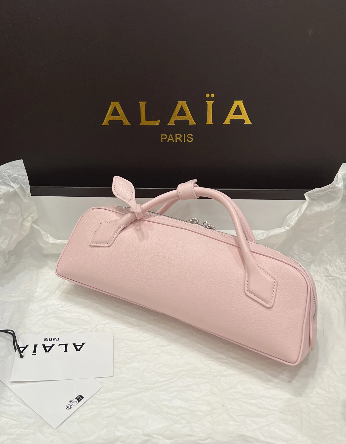 ALAIA Top Handle Bags Calf Leather (Pink) 31X10X7CM G00202608100402 - Image 3