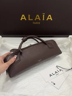 ALAIA Top Handle Bags Calfskin (Brown) 31X10X7CM G40202608100410