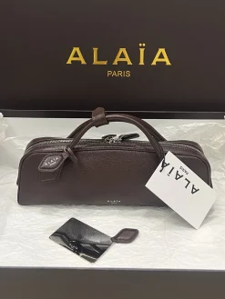Alternative view of ALAIA Top Handle Bags Calfskin (Brown) 31X10X7CM G40202608100410