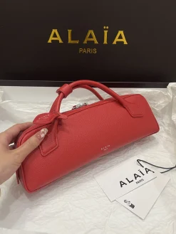ALAIA Top Handle Bags Leather (Red) 31X10X7CM G40202608100412