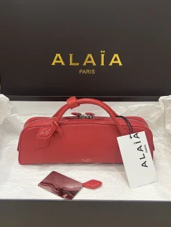 Alternative view of ALAIA Top Handle Bags Leather (Red) 31X10X7CM G40202608100412