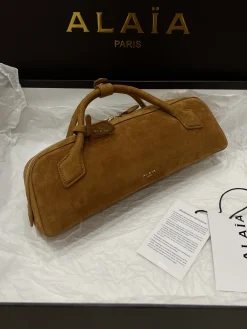 ALAIA Top Handle Bags Suede (Brown) 31X10X7CM G00202608100420