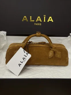 Alternative view of ALAIA Top Handle Bags Suede (Brown) 31X10X7CM G00202608100420