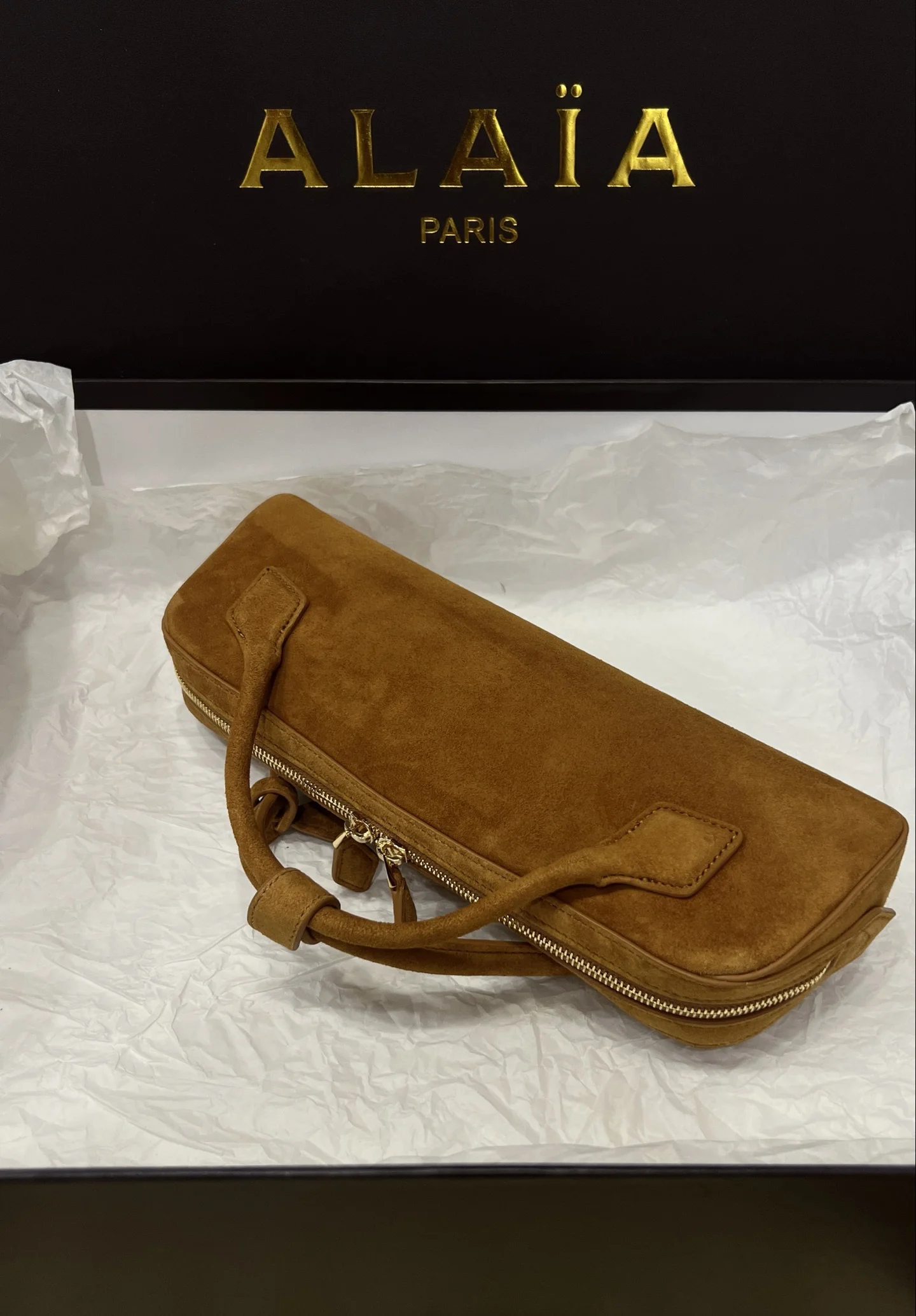 ALAIA Top Handle Bags Suede (Brown) 31X10X7CM G00202608100420 - Image 6