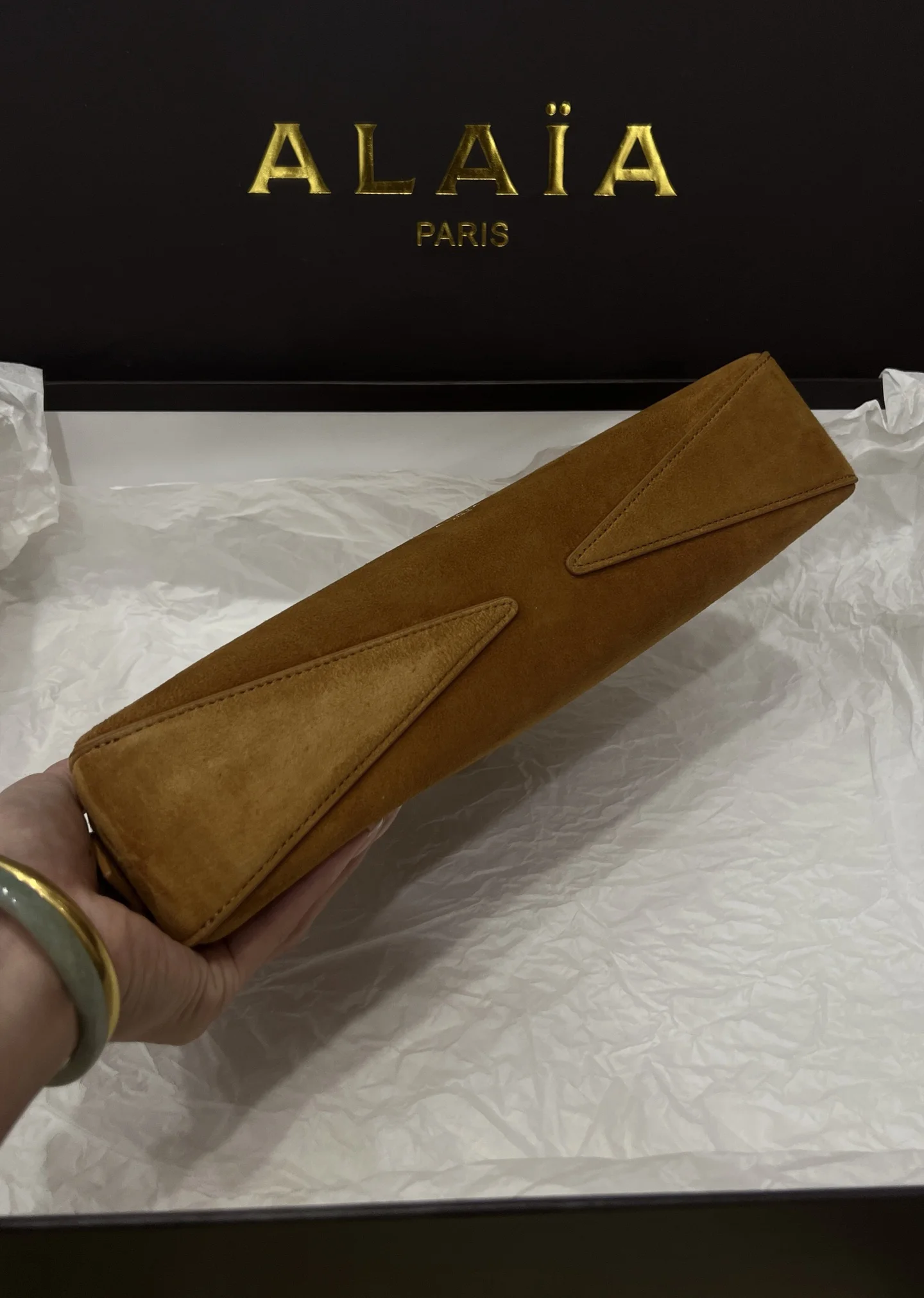 ALAIA Top Handle Bags Suede (Brown) 31X10X7CM G00202608100420 - Image 9