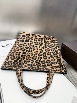 Alternative view of ALAIA Totes Bags Calfskin Leather (Brown-Black) 32X32X23CM I00202608100366