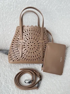 ALAIA Totes Bags Leather (Beige) 20X18X10CM F30202608100336