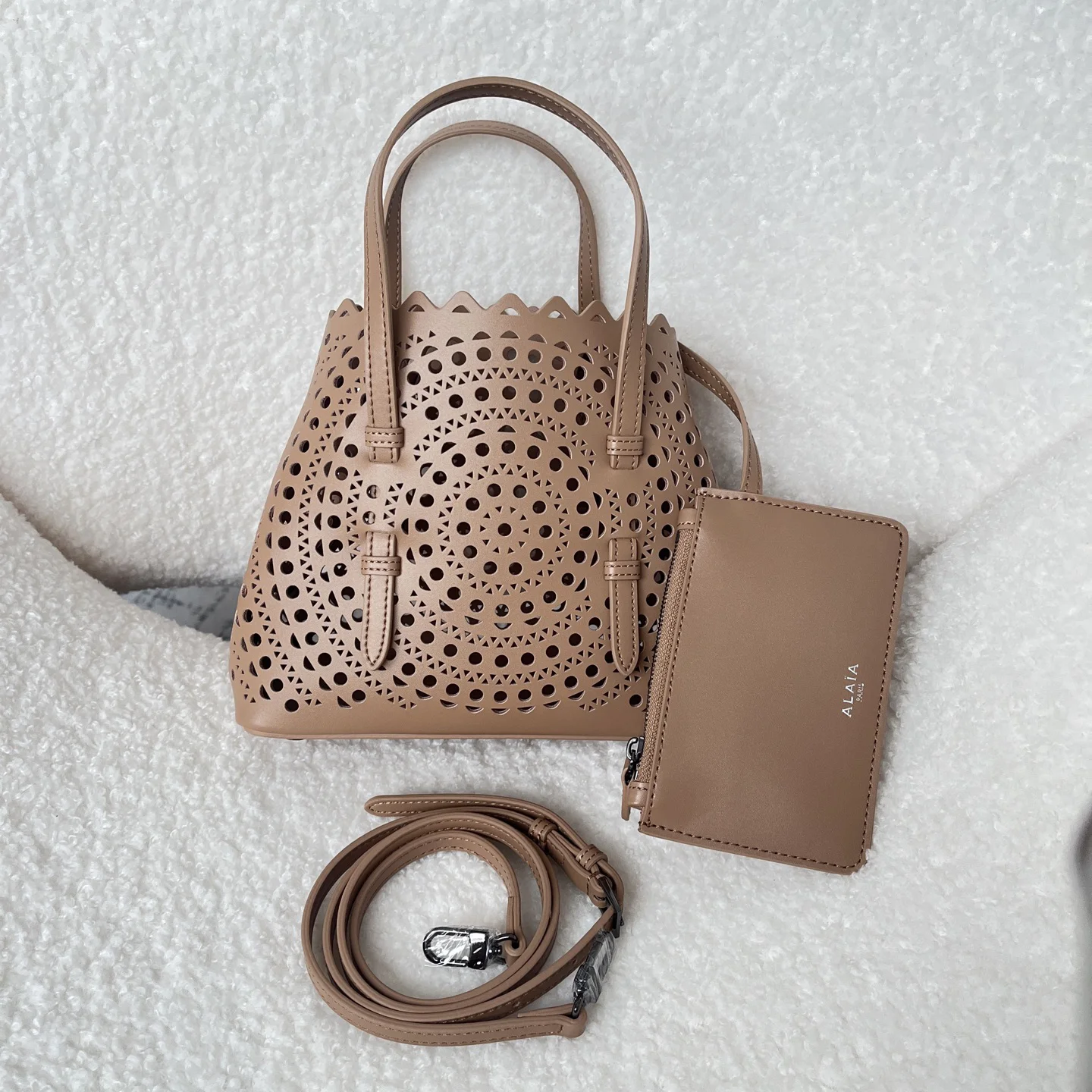 ALAIA Totes Bags Leather (Beige) 20X18X10CM F30202608100336