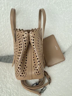 Alternative view of ALAIA Totes Bags Leather (Beige) 20X18X10CM F30202608100336