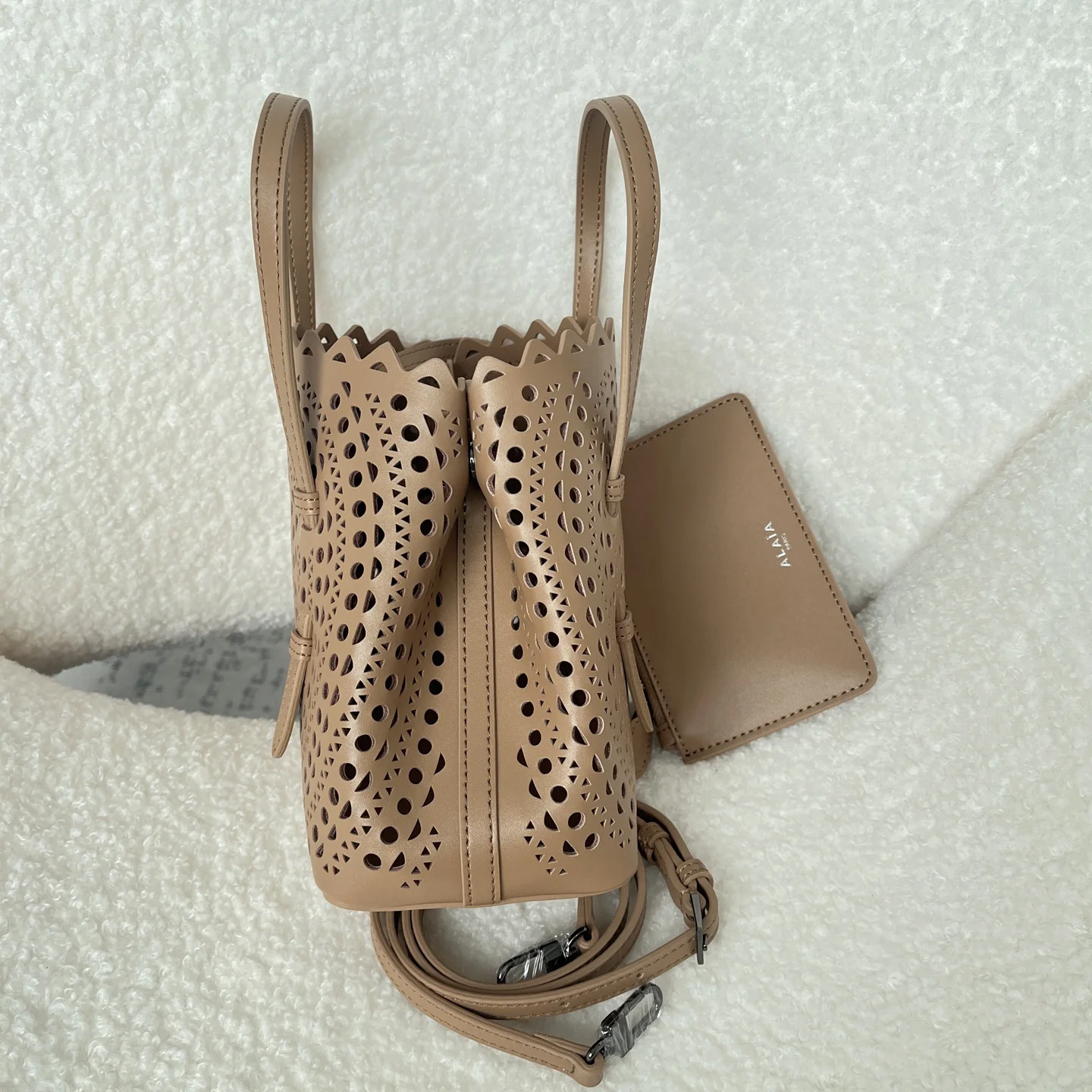 ALAIA Totes Bags Leather (Beige) 20X18X10CM F30202608100336 - Image 2