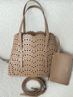 ALAIA Totes Bags Leather (Beige) 25X20X12CM F80202608100351