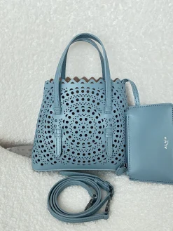 ALAIA Totes Bags Leather (Blue) 20X18X10CM F30202608100339