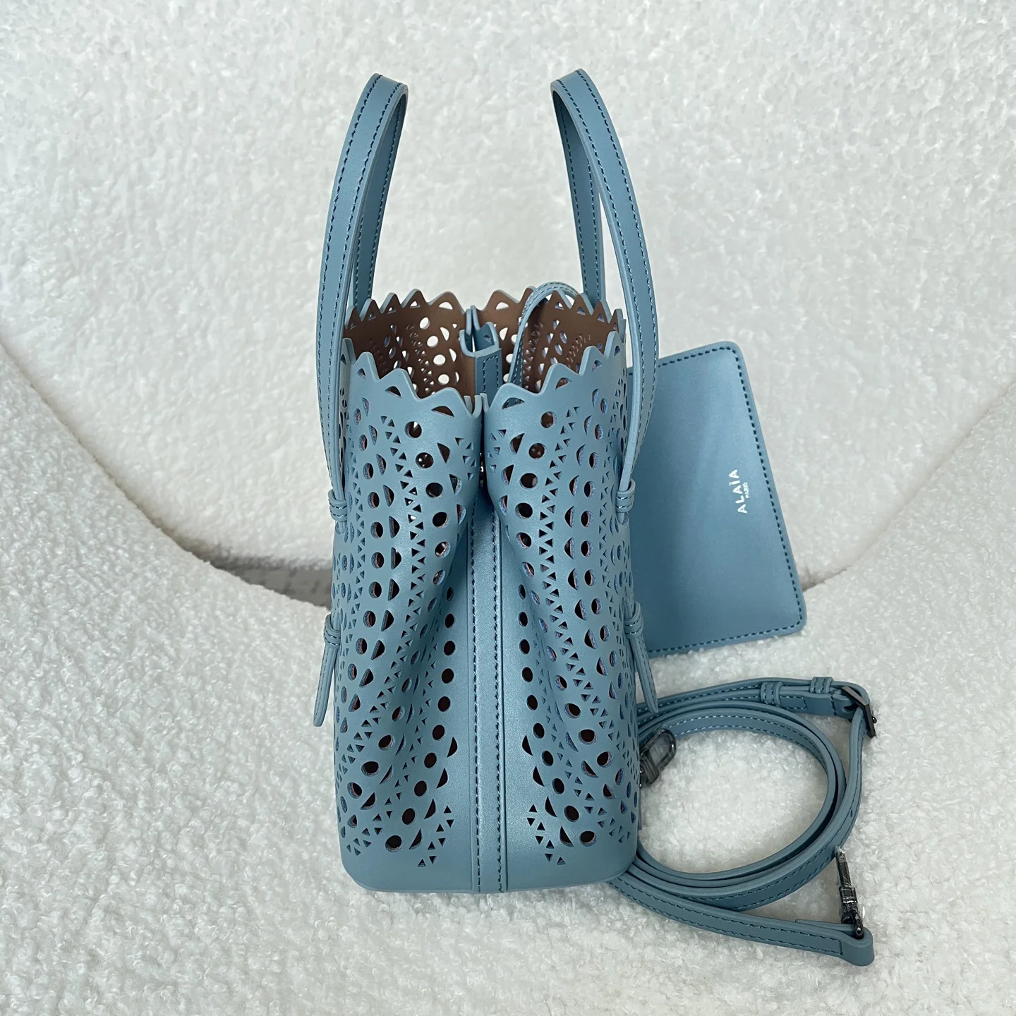 ALAIA Totes Bags Leather (Blue) 20X18X10CM F30202608100339 - Image 2