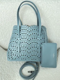 ALAIA Totes Bags Leather (Blue) 25X20X12CM F80202608100346