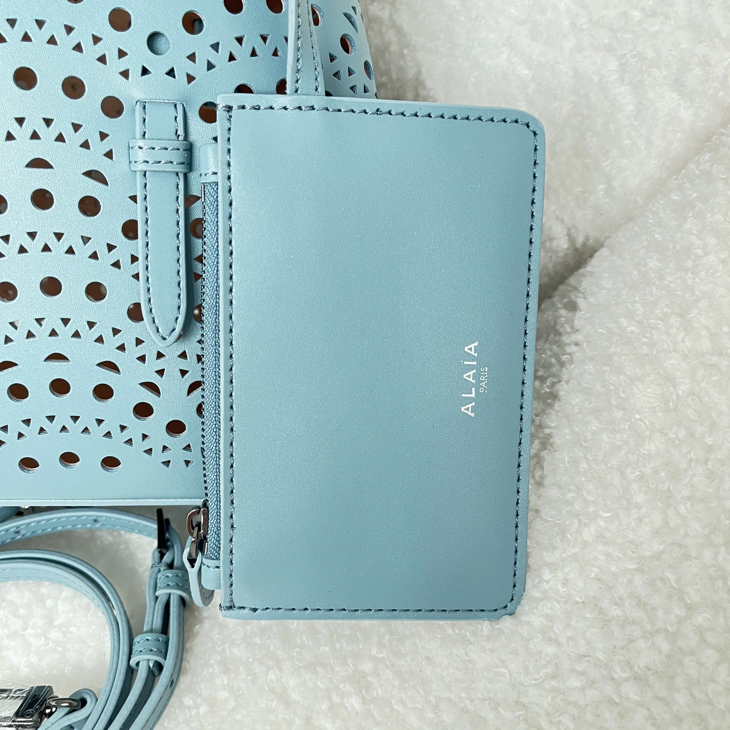 ALAIA Totes Bags Leather (Blue) 25X20X12CM F80202608100346 - Image 8