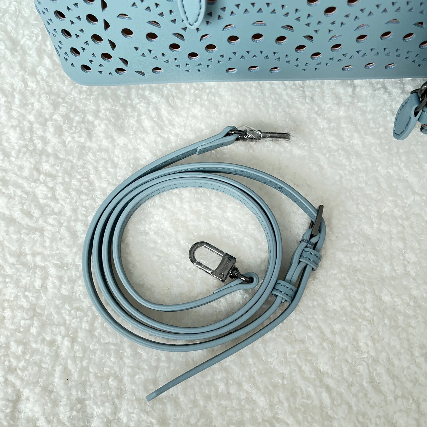 ALAIA Totes Bags Leather (Blue) 25X20X12CM F80202608100346 - Image 9