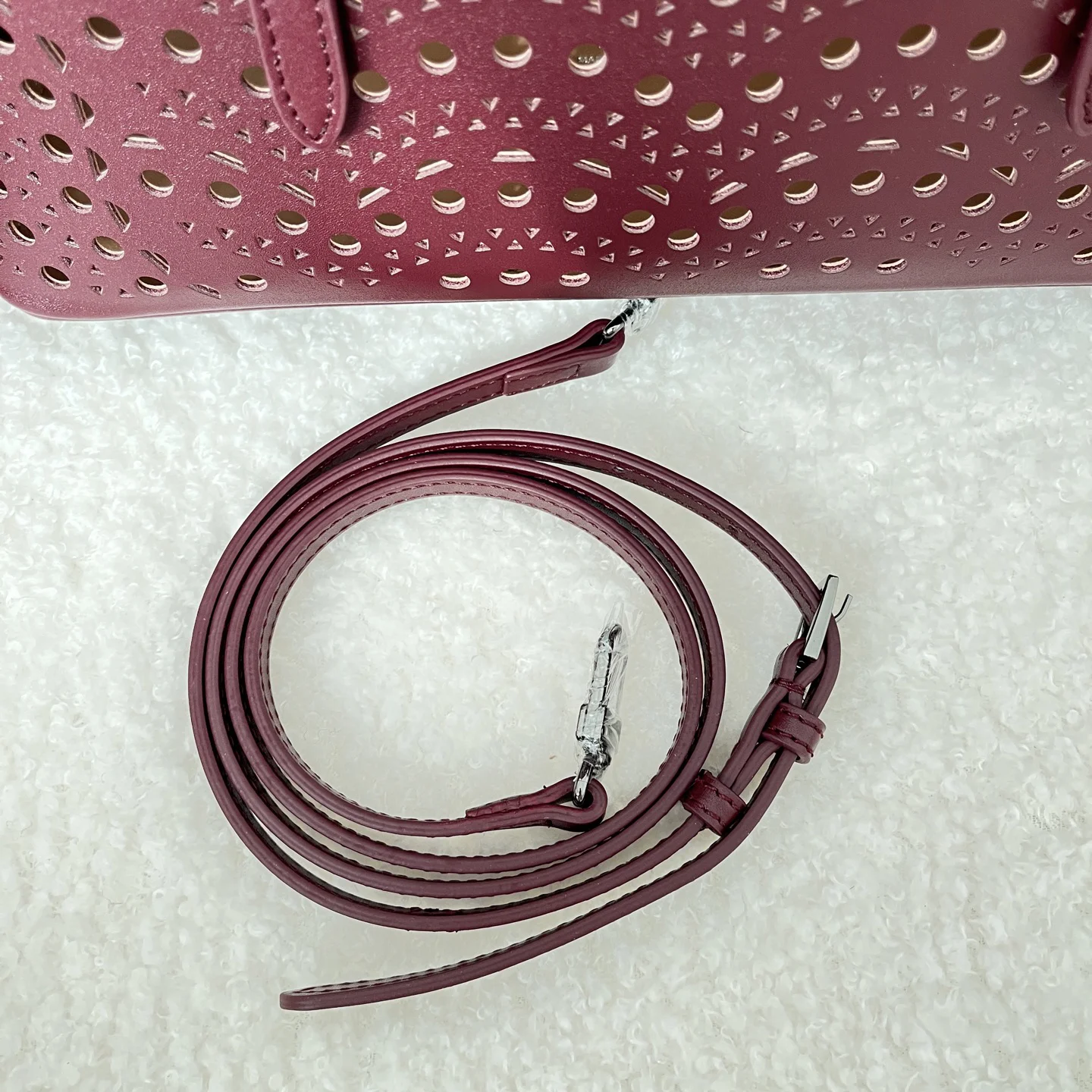ALAIA Totes Bags Leather (Burgundy) 25X20X12CM F80202608100347 - Image 9
