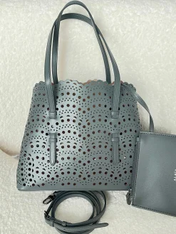 ALAIA Totes Bags Leather (Gray) 25X20X12CM F80202608100345