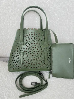 ALAIA Totes Bags Leather (Green) 20X18X10CM F30202608100343