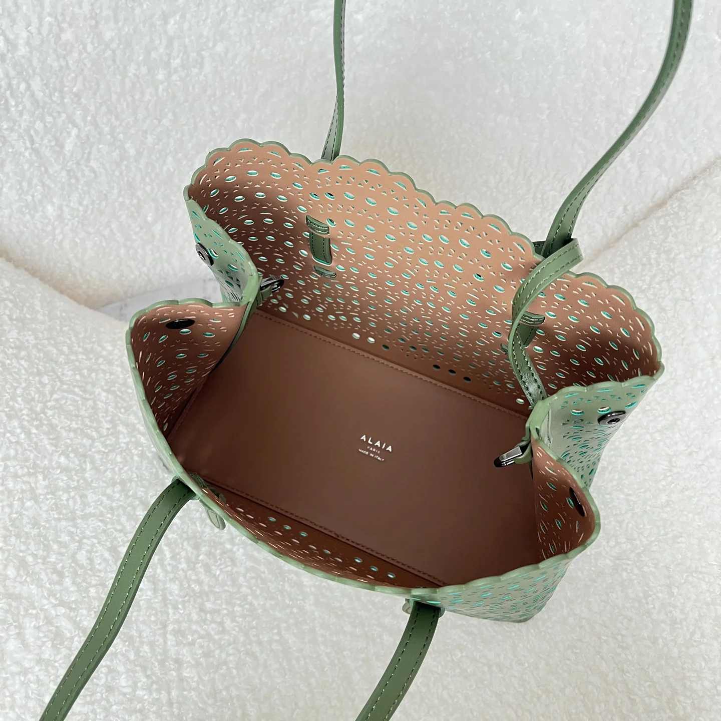 ALAIA Totes Bags Leather (Green) 25X20X12CM F80202608100350 - Image 6
