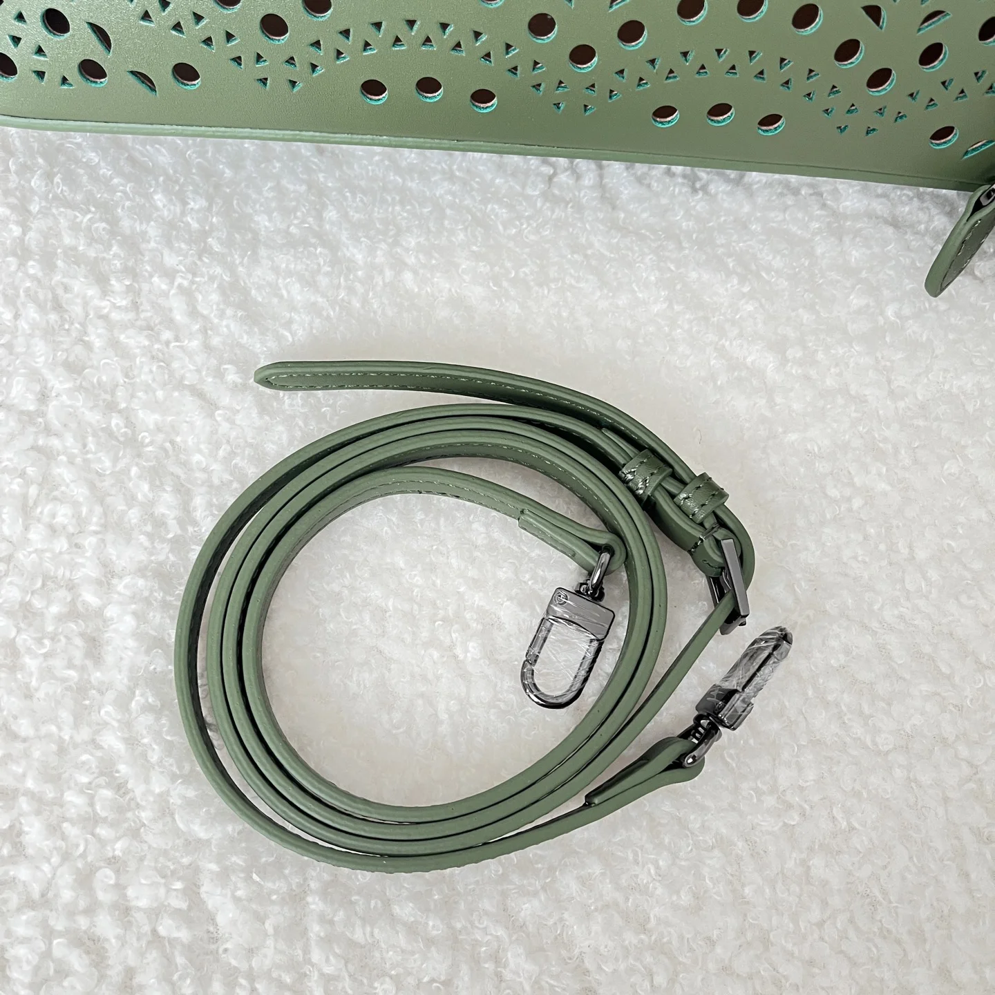 ALAIA Totes Bags Leather (Green) 25X20X12CM F80202608100350 - Image 9