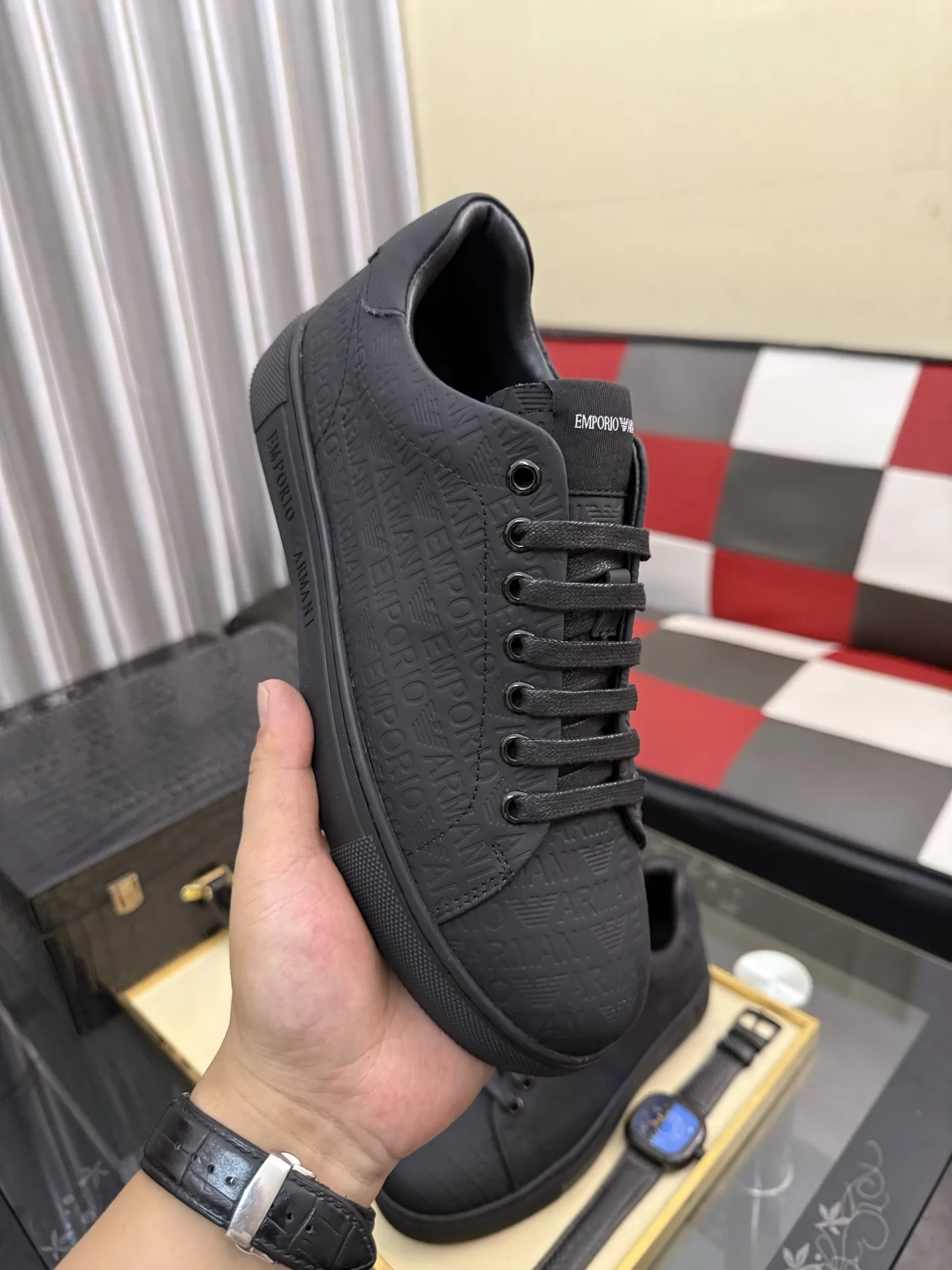 ARMANI Sneakers Leather & Fabric EU38-44 B00202608030148 - Image 4