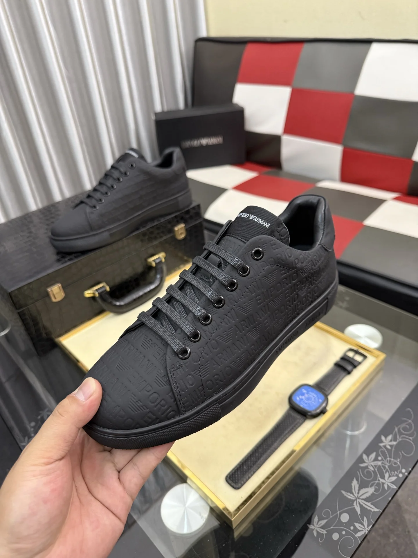 ARMANI Sneakers Leather & Fabric EU38-44 B00202608030148 - Image 5