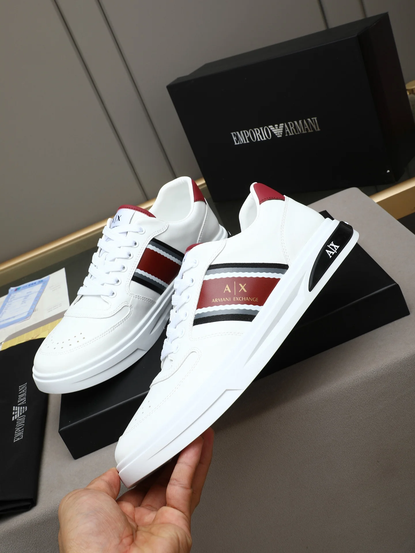 ARMANI Sneakers Leather & Sheepskin EU38-44 B00202608030379