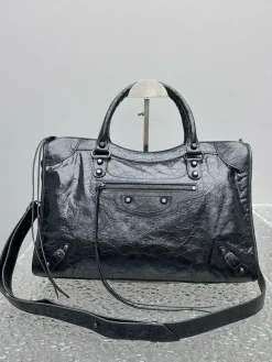 Alternative view of BALENCIAGA Shoulder Bags Cracked Calfskin (Black) 38X24X13CM G00202608100117
