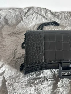 Alternative view of BALENCIAGA Shoulder Bags Crocodile Embossed Leather (Black) 19CM F00202608100119