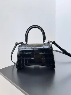Alternative view of BALENCIAGA Shoulder Bags Crocodile Embossed Leather (Black) 19X13X8CM E00202608100120