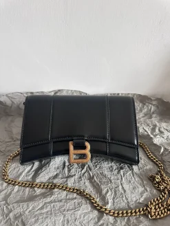 BALENCIAGA Shoulder Bags Crocodile Embossed Leather (Black-Gold) 19CM F00202608100123
