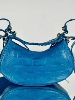 Alternative view of BALENCIAGA Shoulder Bags Crocodile Embossed Leather (Blue) 26X16X10 CM E50202608100136