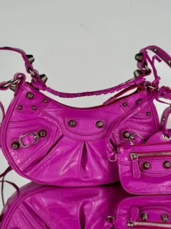 BALENCIAGA Shoulder Bags Crocodile Embossed Leather (Pink) 26X16X10 CM E50202608100129
