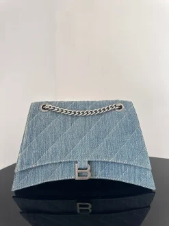 BALENCIAGA Shoulder Bags Denim (Blue-Silver) 31X20X12CM G00202608100134