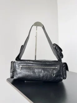 Alternative view of BALENCIAGA Shoulder Bags Lambskin Leather (Black) 35x12x11 cm F80202608100151